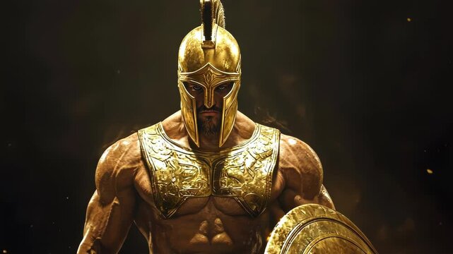 Majestic Golden Spartan Warrior