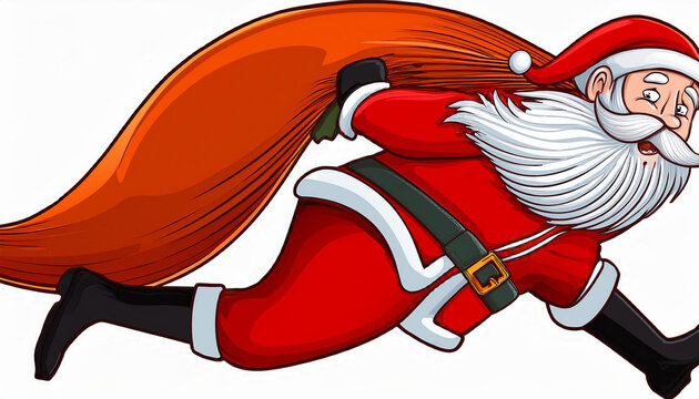 santa claus hold red textile