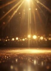 Obraz premium Hypnotic golden light beams on an abstract bokeh background, with subtle texture and depth, light, depth, texture