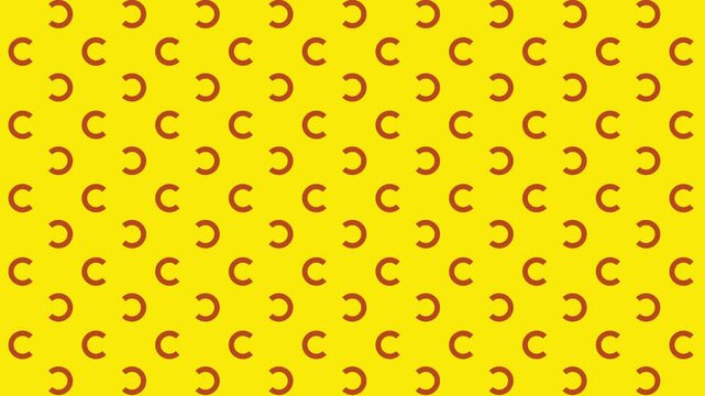 orange and yellow pattern background, tile texture, shapes in motion graphic. 4K resolution copy space digital rendering