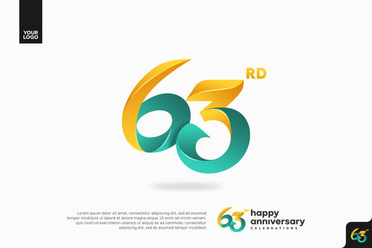 Number 63 logo icon design, 63rd birthday logo number, anniversary 63