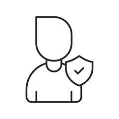 Insurance Agent line icon with white background vector stock illustration