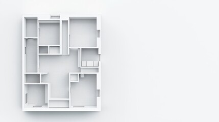 Fototapeta premium Elegant and minimalist office blueprint, professional rendering, fine details on structural integrity, vertical focus, architectural appeal