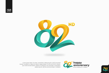Number 82 logo icon design, 82nd birthday logo number, anniversary 82