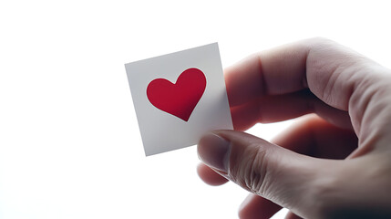 Fototapeta premium A hand holding a heart shaped piece of paper