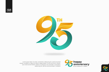 Number 95 logo icon design, 95th birthday logo number, anniversary 95