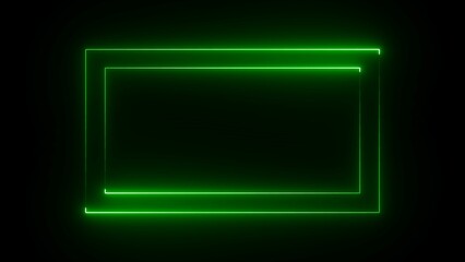 Neon rectangle frame. Neon light rectangular border icon illustration. Abstract neon sign rectangle icon
