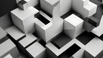 Obraz premium Glass Shapes with Reflective Surfaces on White