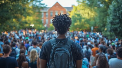 Black students return to school with group of students
