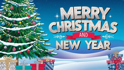 Festive Christmas and New Year Greeting &ndash; Magical Holiday Cheer in One Frame , Christmas car design , Christmas illustration