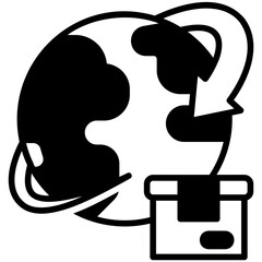 worldwide Black Fill Icon