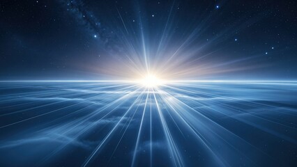 Celestial Landscape with Starburst Light and Milky Way in Digital Artwork