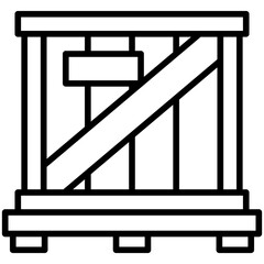 wooden box Outline Icon
