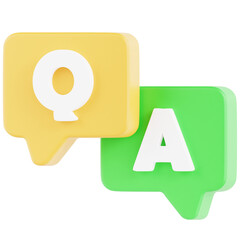 Question Answer 3D Ilustration