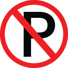 no parking allow sign vector 