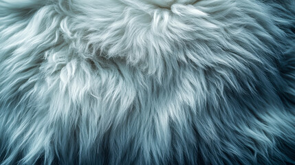 Fototapeta premium Close-up of soft fluffy white fur texture in natural light