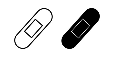 Adhesive plaster Icon set,Symbol isolated white background. vector illustration. color editable.