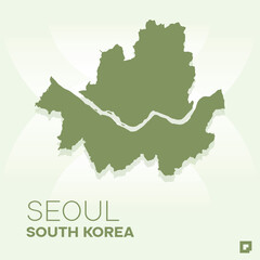 Fototapeta premium Seoul vector map, Vector map of Seoul, editable eps, AI files, Vector illustration of Seoul vector map