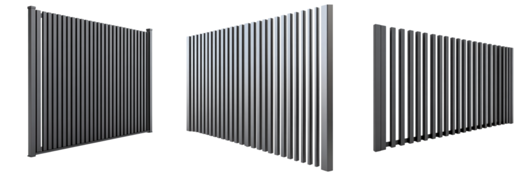 A series of vertical bars arranged in parallel, showcasing a minimalist design and creating a rhythmic pattern.