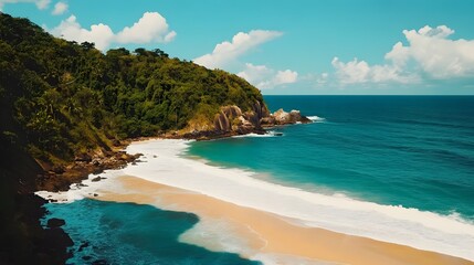 Secluded Tropical Beach Aerial Photo