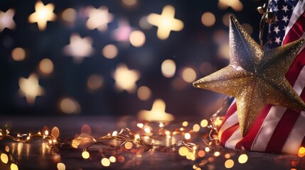 An artistic representation of American flags in motion,