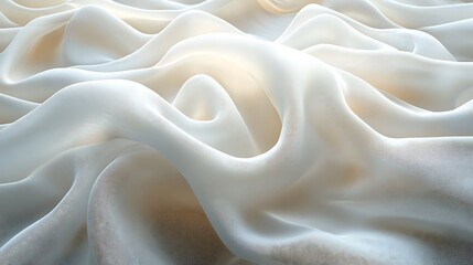 Obraz premium Soft, flowing ivory fabric with subtle texture and light highlights.