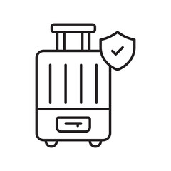 Travel Insurance line icon with white background vector stock illustration