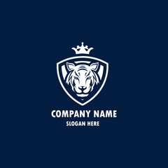 Roaring tiger logo design vector illustration