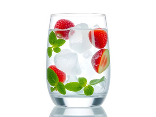 a fresh infus water with white solid background