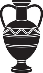 Ancient Greek amphora Silhouette vector silhouette illustration on white background.