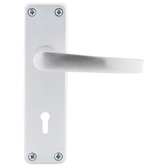 Satin Chrome Lever Door Handle on Backplate