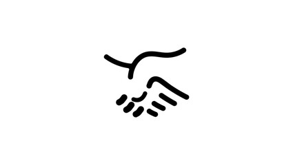 Fototapeta premium Handshake sign, black isolated silhouette