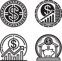 Black and white finance logo