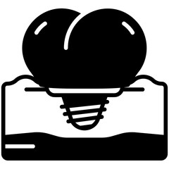 dental implant Black Fill Icon