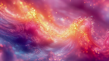 Fototapeta premium Vibrant abstract ocean waves with sparkling light reflections at sunrise