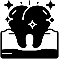teeth shining Black Fill Icon