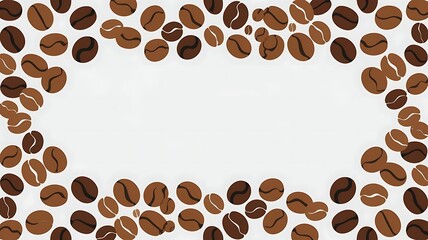 Obraz premium Coffee bean frame form, brown many coffee beans design for your wallpaper business or sales presentation FnB business