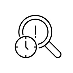 Outline icon related to deadline. Linear icon. Vector illustration.