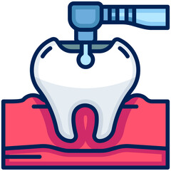 dental drill Filled Line Icon