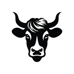 holstein cow portrait stylized vector symbol