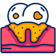 Fototapeta premium tooth plaque Filled Line Icon