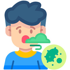 Man with bad breath Flat Icon