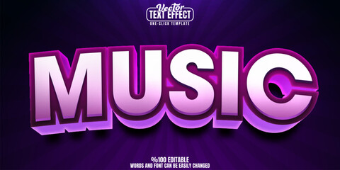 Naklejka premium Music editable text effect, customizable party and dance 3d font style