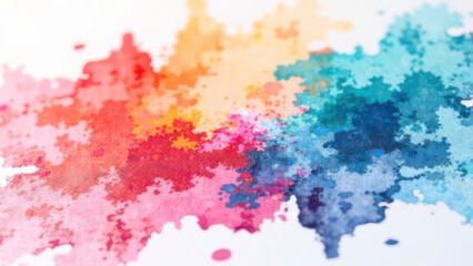 Vibrant abstract watercolor splash in multicolor palette