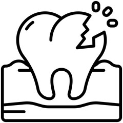 Obraz premium tooth broken Line Icon