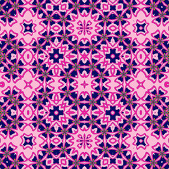 Fototapeta premium Pink Kaleidoscope Seamless pattern