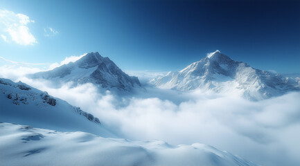 Obraz premium snow capped mountains, mountain travel destinations, alpine ecosystems