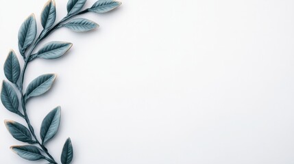 Serene Dusty Blue Leaves Wreath 