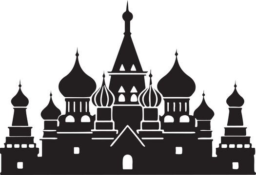Saint Basil cathedral , Moscow, vector silhouette vector silhouette illustration on white background