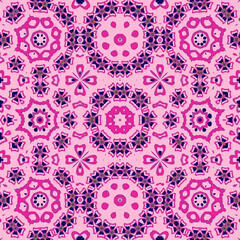 Pink Kaleidoscope Seamless pattern